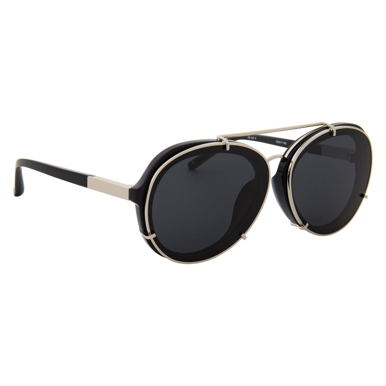 Phillip Lim Sunglasses Black and Silver Aviator with Bang Bang Black Lenses Category 4 - PL170C7SUN - Watches & Crystals