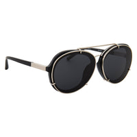 Thumbnail for Phillip Lim Sunglasses Black and Silver Aviator with Bang Bang Black Lenses Category 4 - PL170C7SUN - Watches & Crystals