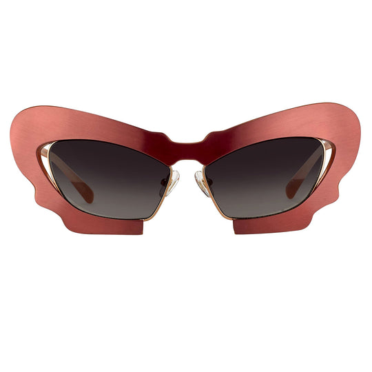 Prabal Gurung Sunglasses Cat Eye Special Brushed Red and Grey Gradient