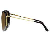 Thumbnail for Prabal Gurung Sunglasses Oversized Female Black to Clear/Gold Frame Category 2 Gold Mirror Lenses PG23C1SUN - Watches & Crystals