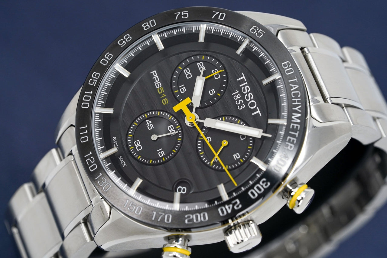 Tissot Men's Chronograph Watch PRS 516 Steel Yellow T1004171105100 - Watches & Crystals
