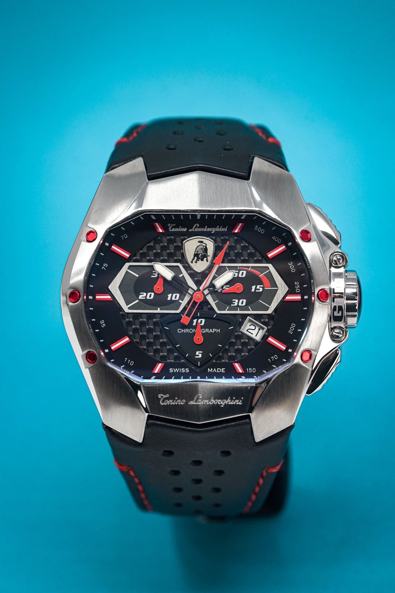 Tonino Lamborghini GT1 Chronograph Steel Red - Watches & Crystals