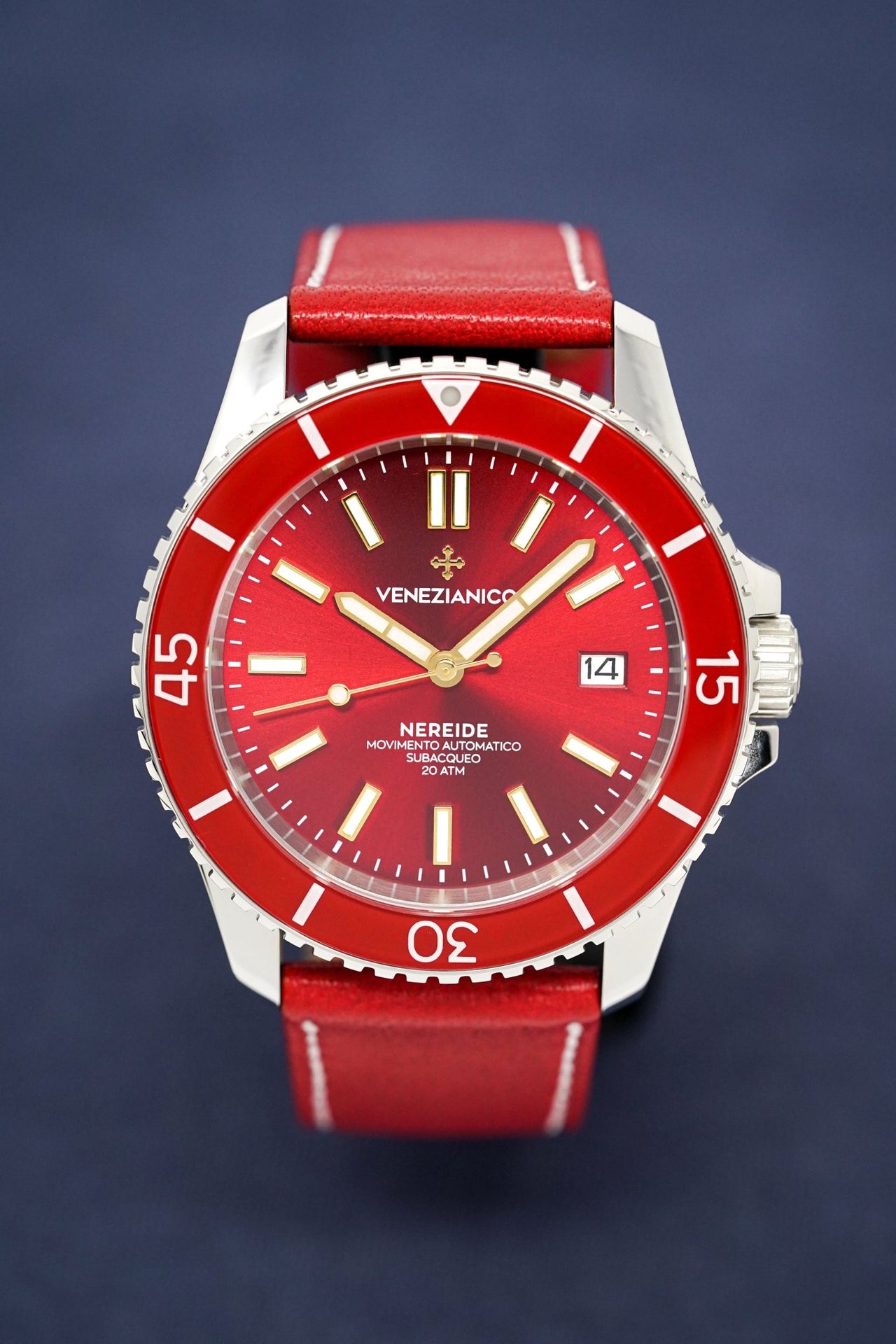 Venezianico Automatic Watch Nereide Red Leather 3321503 - Watches & Crystals