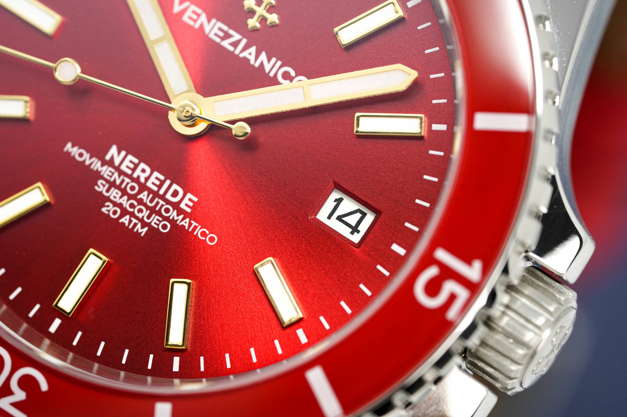 Venezianico Automatic Watch Nereide Red Leather 3321503 - Watches & Crystals