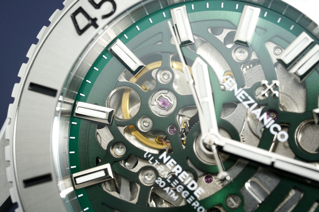 Venezianico Automatic Watch Nereide UltraLeggero Skeleton Green 3921501 - Watches & Crystals