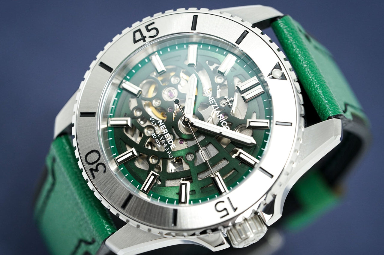 Venezianico Automatic Watch Nereide UltraLeggero Skeleton Green 3921501 - Watches & Crystals