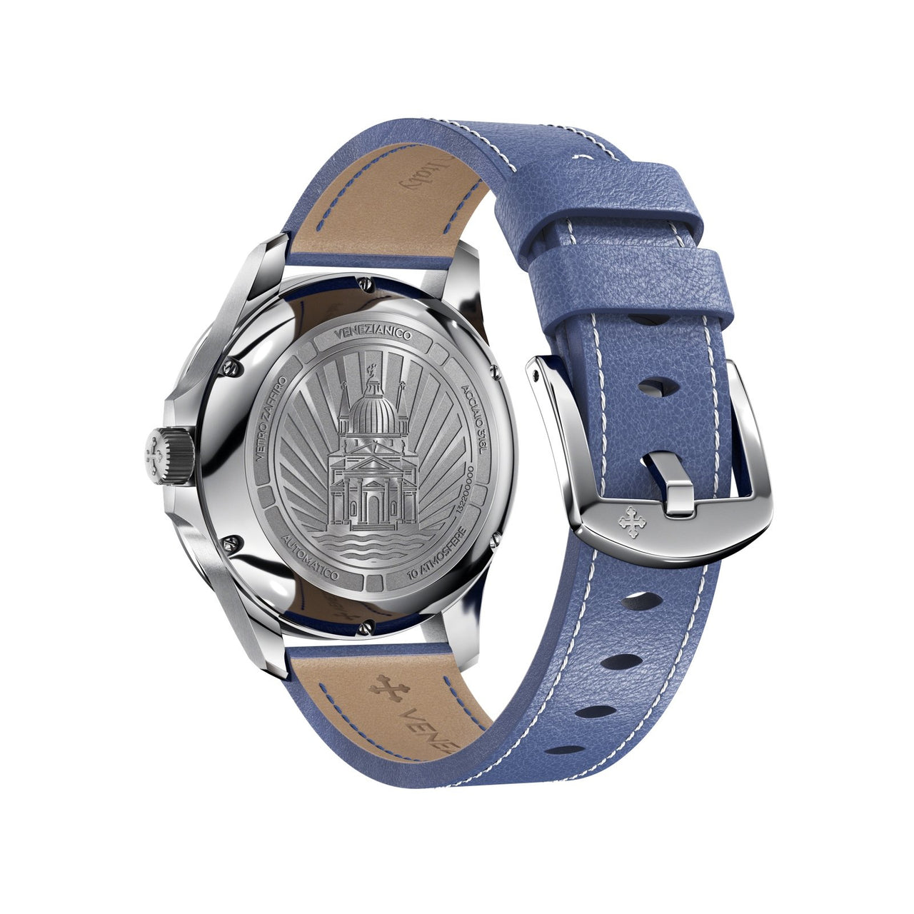 Venezianico Automatic Watch Redentore Riserva di Carica Blue Leather 1321502 - Watches & Crystals