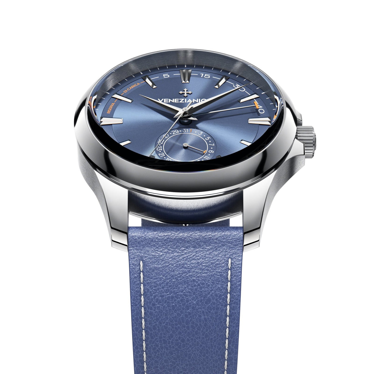 Venezianico Automatic Watch Redentore Riserva di Carica Blue Leather 1321502 - Watches & Crystals