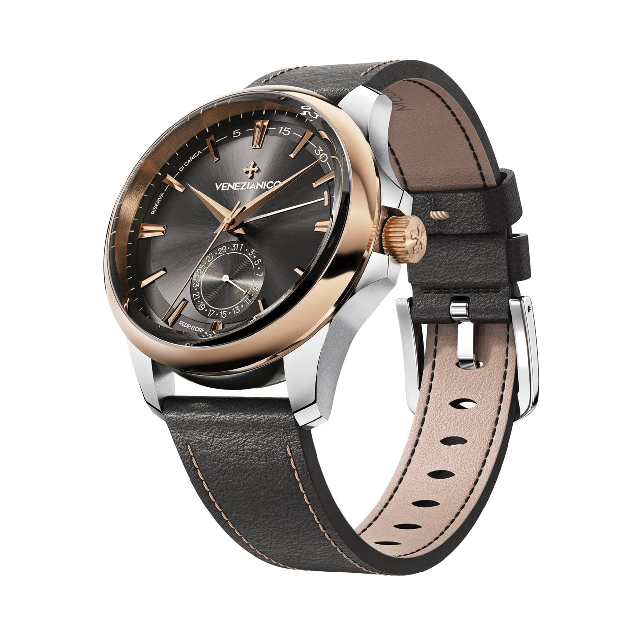 Venezianico Automatic Watch Redentore Riserva di Carica Brown Leather 1321505 - Watches & Crystals