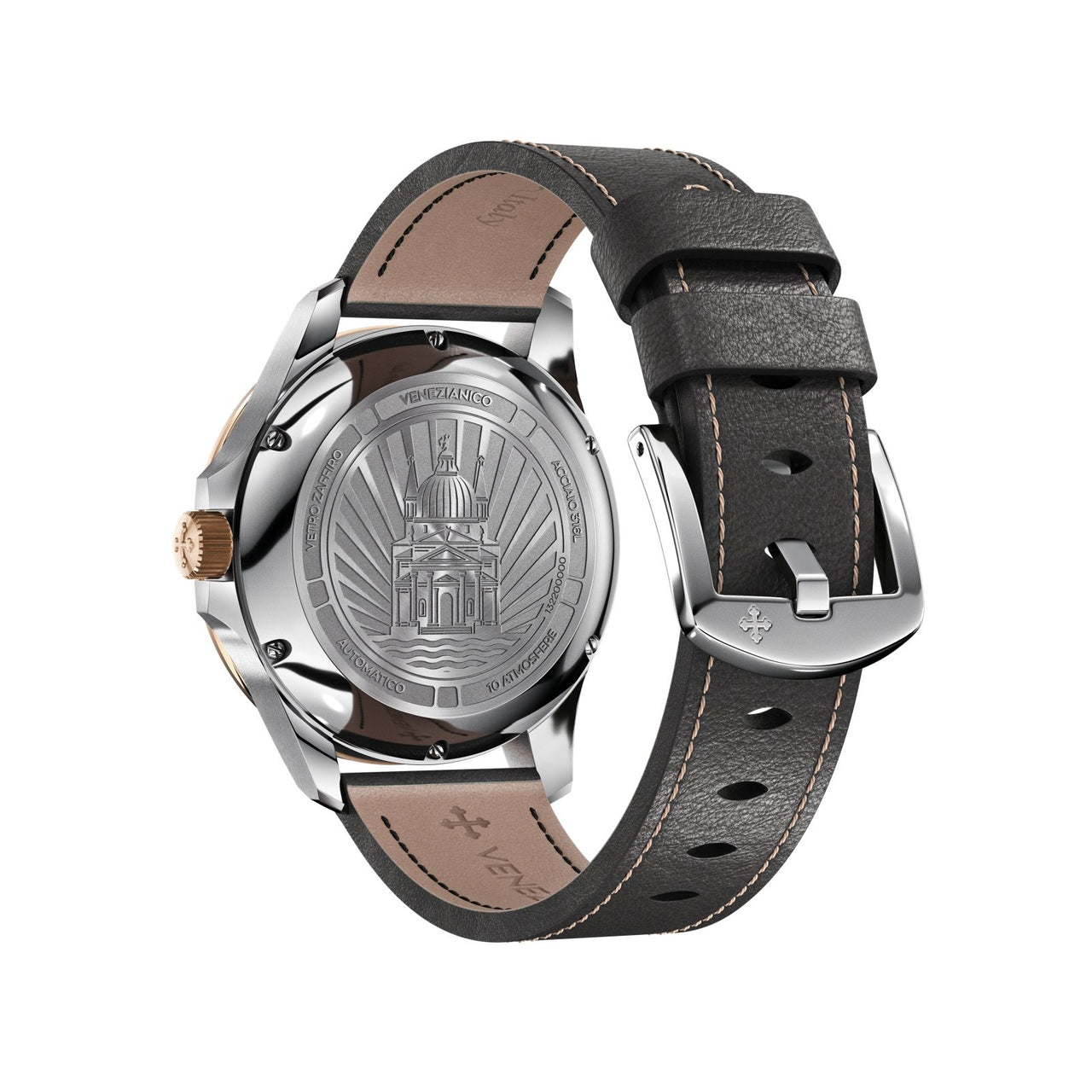 Venezianico Automatic Watch Redentore Riserva di Carica Brown Leather 1321505 - Watches & Crystals