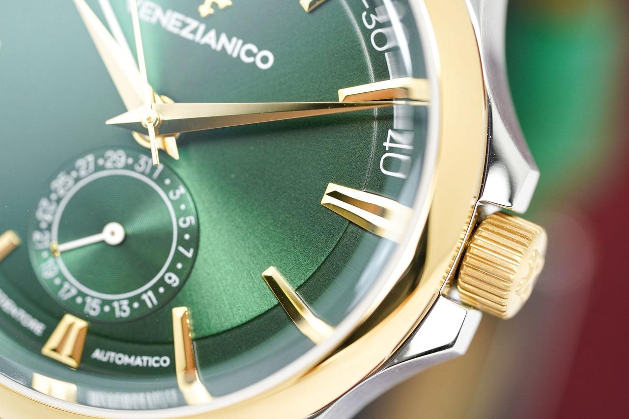 Venezianico Automatic Watch Redentore Riserva di Carica Green Leather 1321501 - Watches & Crystals