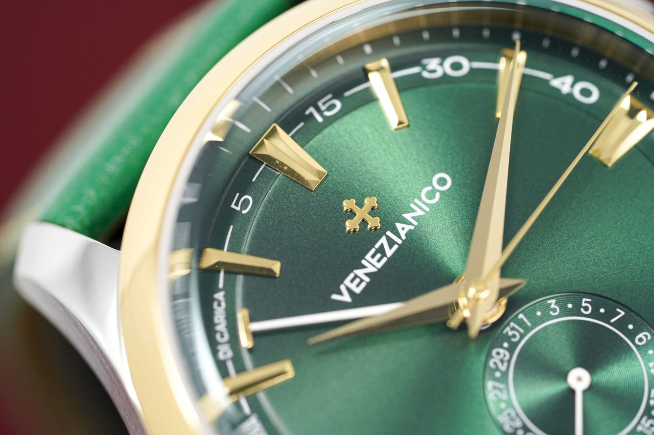 Venezianico Automatic Watch Redentore Riserva di Carica Green Leather 1321501 - Watches & Crystals