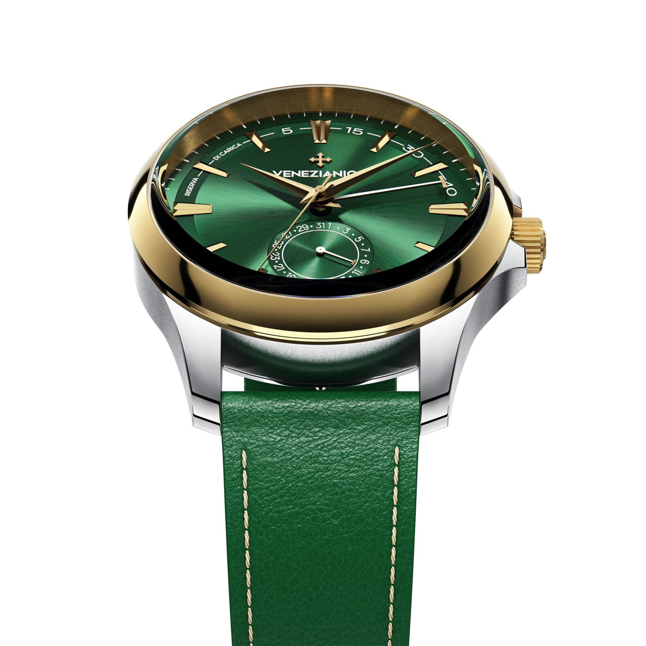 Venezianico Automatic Watch Redentore Riserva di Carica Green Leather 1321501 - Watches & Crystals