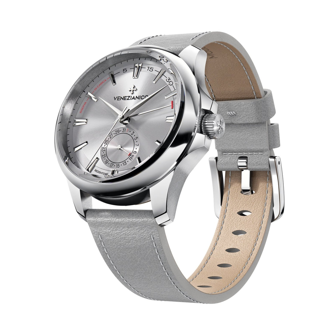 Venezianico Automatic Watch Redentore Riserva di Carica Grey Leather 1321503 - Watches & Crystals