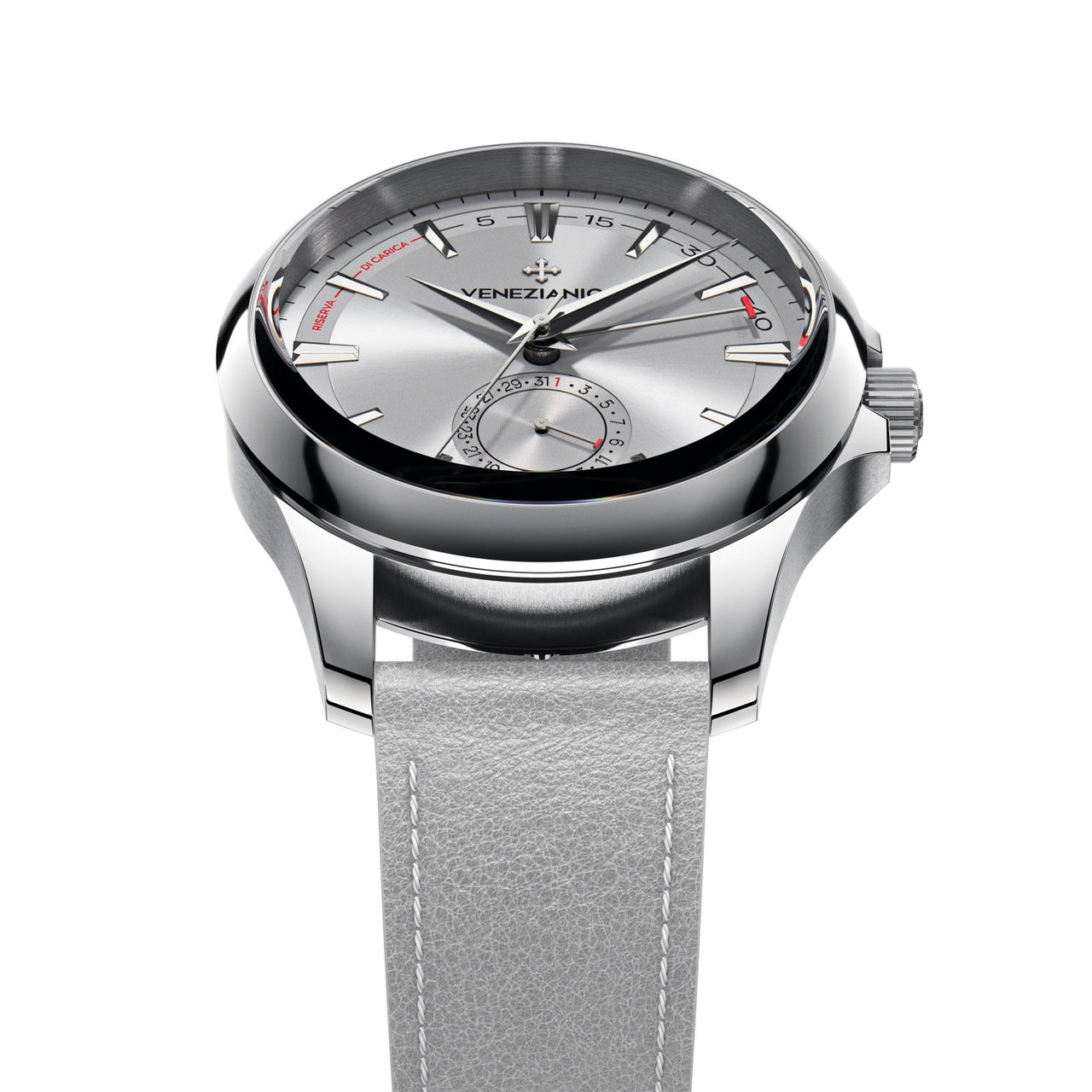 Venezianico Automatic Watch Redentore Riserva di Carica Grey Leather 1321503 - Watches & Crystals