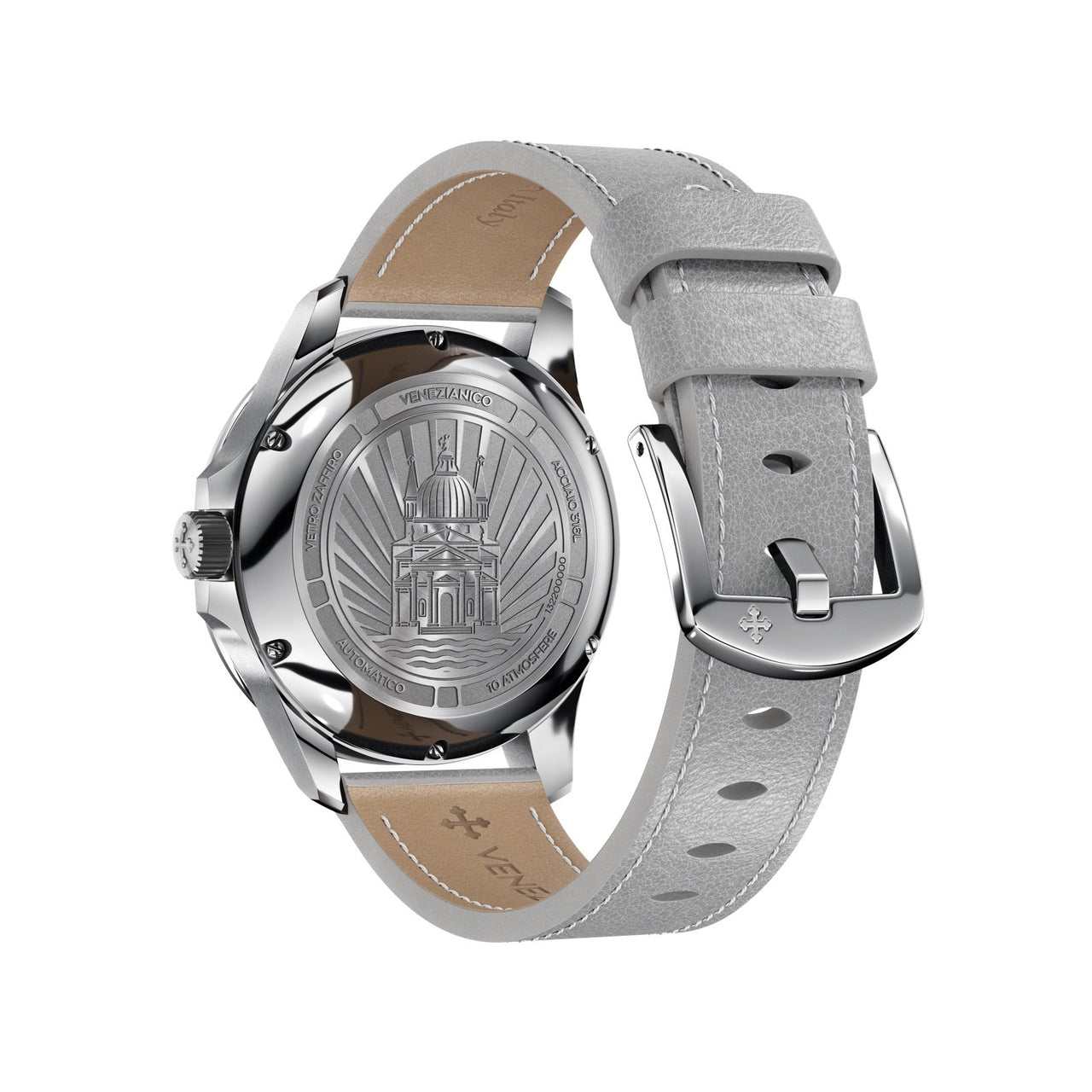 Venezianico Automatic Watch Redentore Riserva di Carica Grey Leather 1321503 - Watches & Crystals