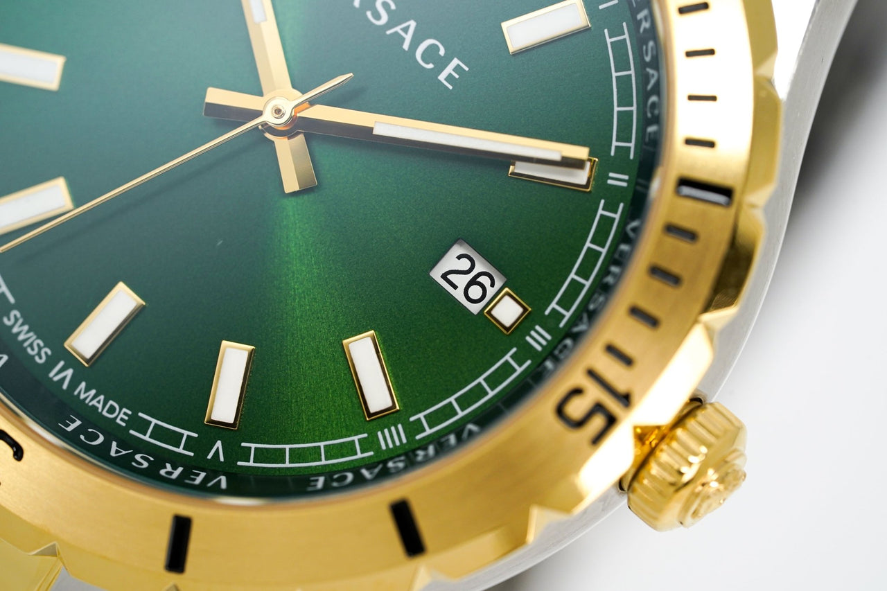 Versace Hellenyium 42mm Two Tone Green VE3A00720 - Watches & Crystals
