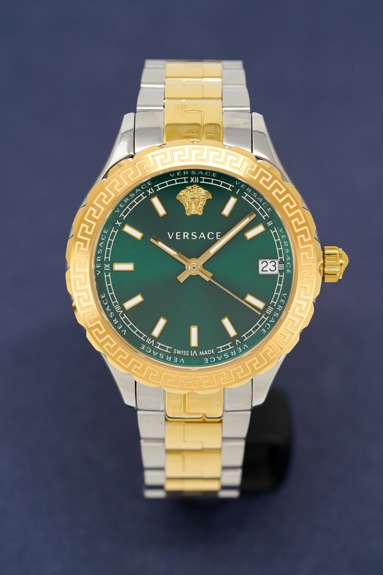 Versace Ladies Hellenyium Two-Tone Green V12050015 - Watches & Crystals