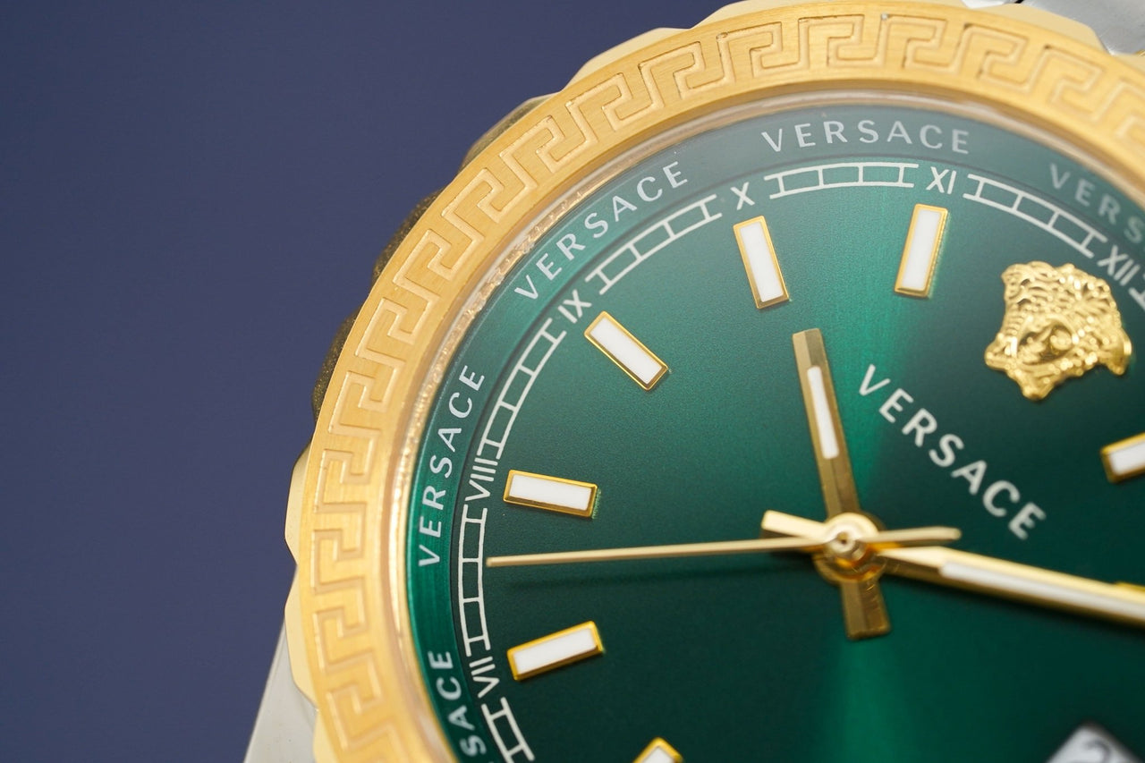 Versace Ladies Hellenyium Two-Tone Green V12050015 - Watches & Crystals