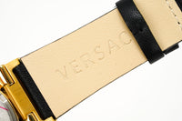 Thumbnail for Versace Ladies Watch Greca Logo Gold Black Leather VEVH00320 - Watches & Crystals