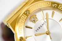 Thumbnail for Versace Ladies Watch Greca Logo Gold Red Leather VEVH00420 - Watches & Crystals