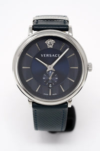 Thumbnail for Versace Men's Watch V-Circle Small Seconds Blue VBQ010017 - Watches & Crystals