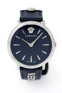 Thumbnail for Versace V-Circle 38mm Blue Silver VE8104222 - Watches & Crystals