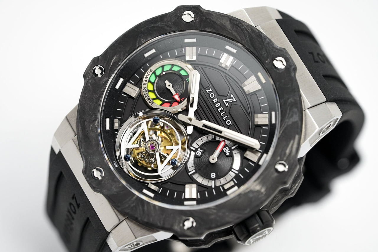 Crystals – T3 Super-Luminova® Steel Tourbillon Watch & Tritium ZBAD005 Zorbello Watches