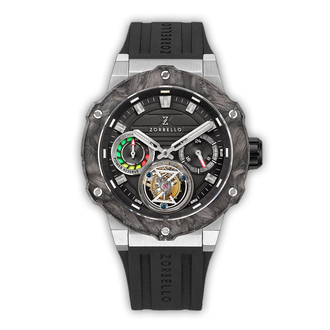 Zorbello Watch T3 Tourbillon Steel Super-Luminova® Tritium ZBAD005 ...