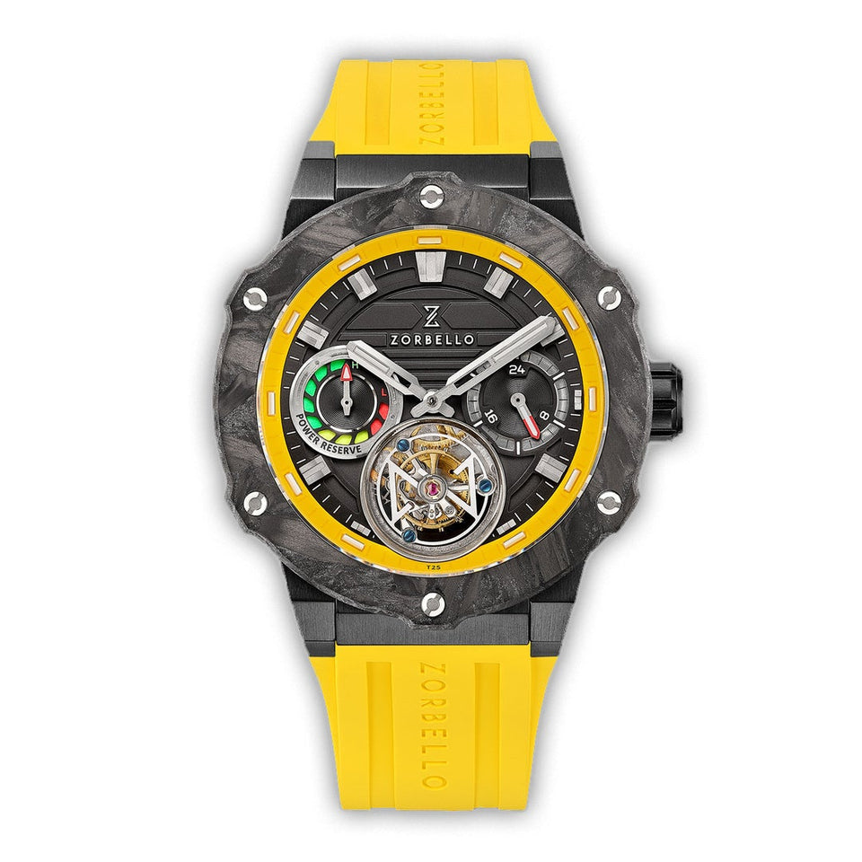 Zorbello Watch T3 Tourbillon Yellow Super-Luminova® Tritium ZBAD003 *Free  Watch Winder*